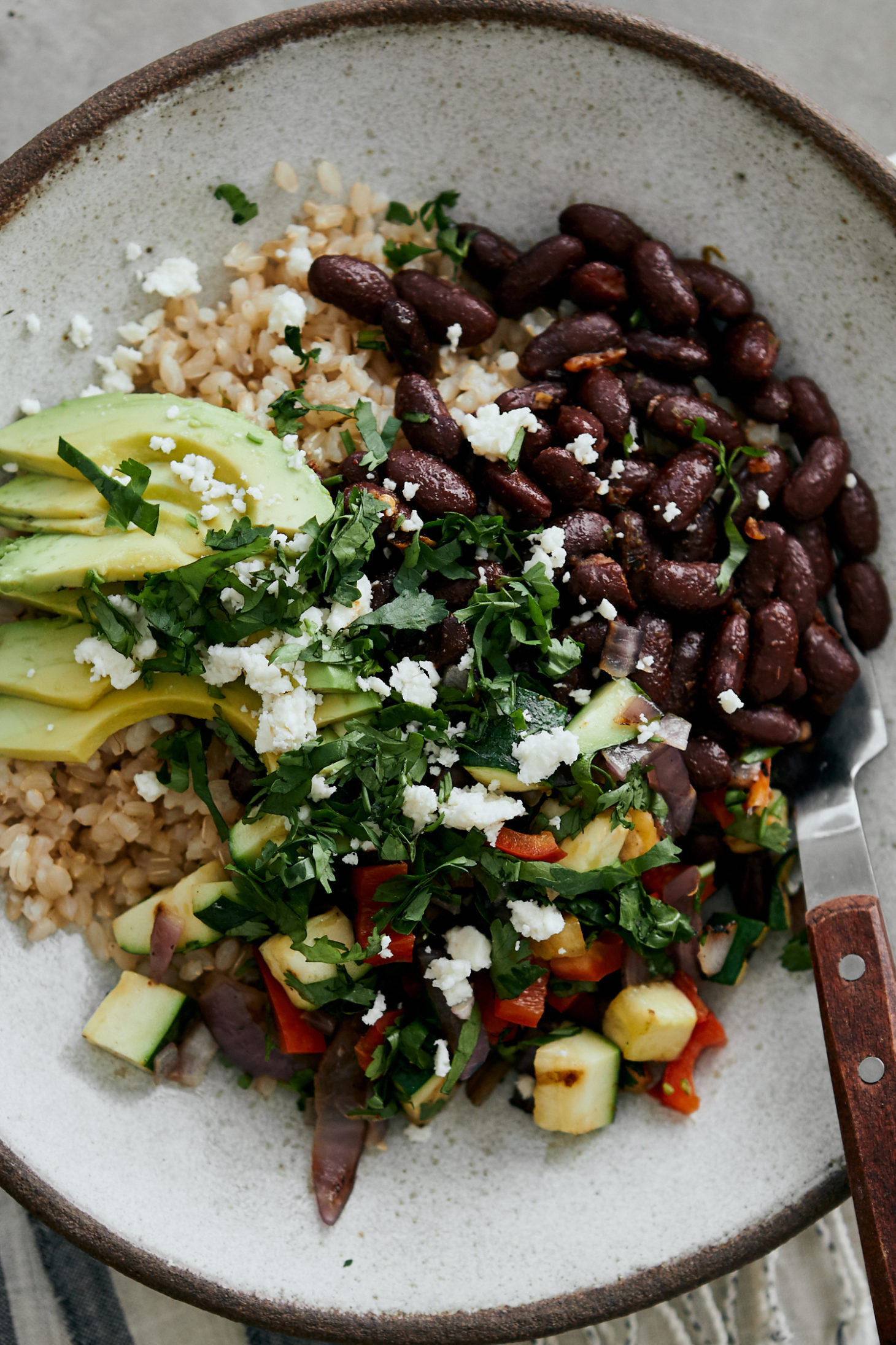 Grilled Summer Veg Bowl with Kidney Beans