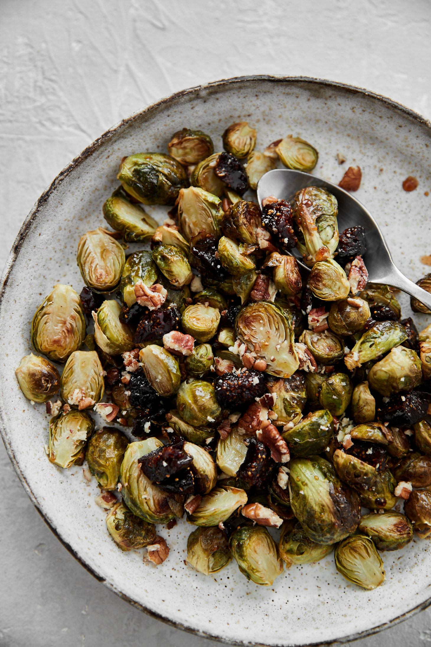 Roasted Brussels Sprouts with California Fig Compote and Pecans