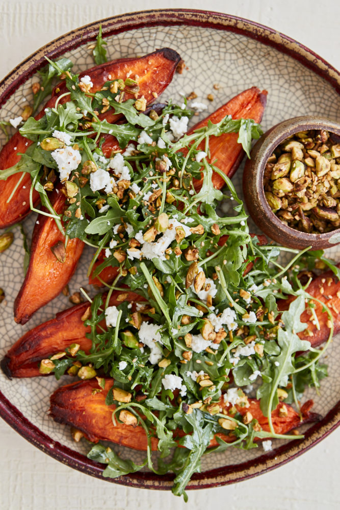 Sweet Potatoes with Sesame-Pistachios and Miso-Citrus Dressing ...