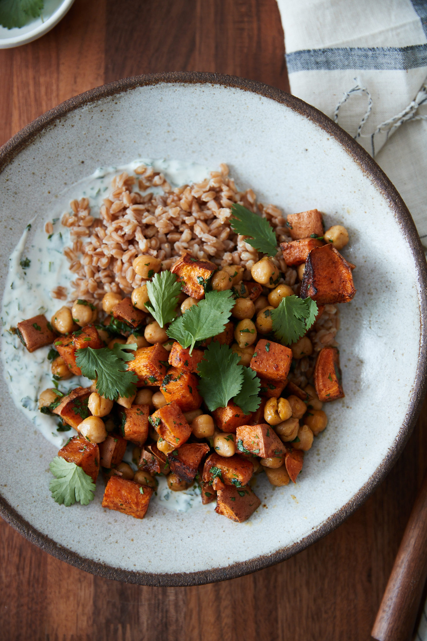 Berbere Sweet Potato Farro Bowls