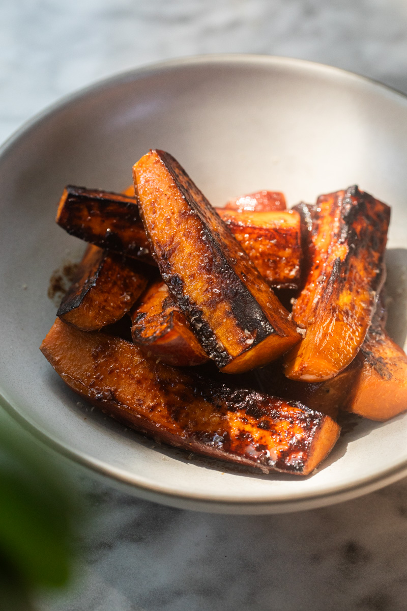 Grilled Sweet Potatoes With Soy-Butter Sauce