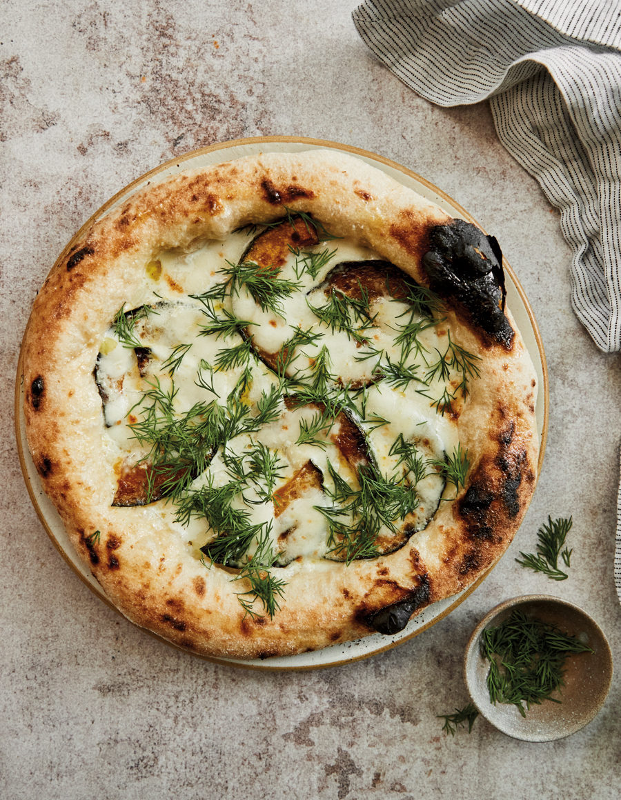 Kabocha squash pizza with dill